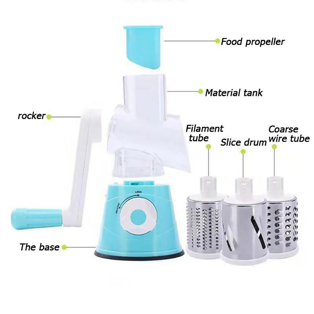 3-in-1 Manual Rotation Vegetable Fruit Slicer